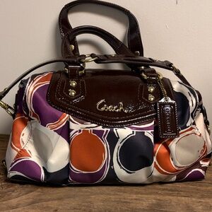Coach Ashley Scarf Print Satchel Shoulder Bag